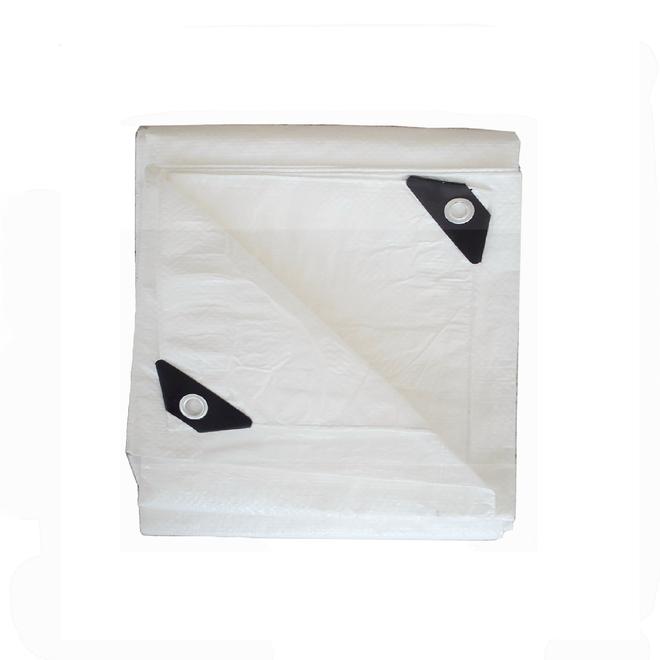 Bâche en polyéthylène, blanc - 15 pi x 20 pi