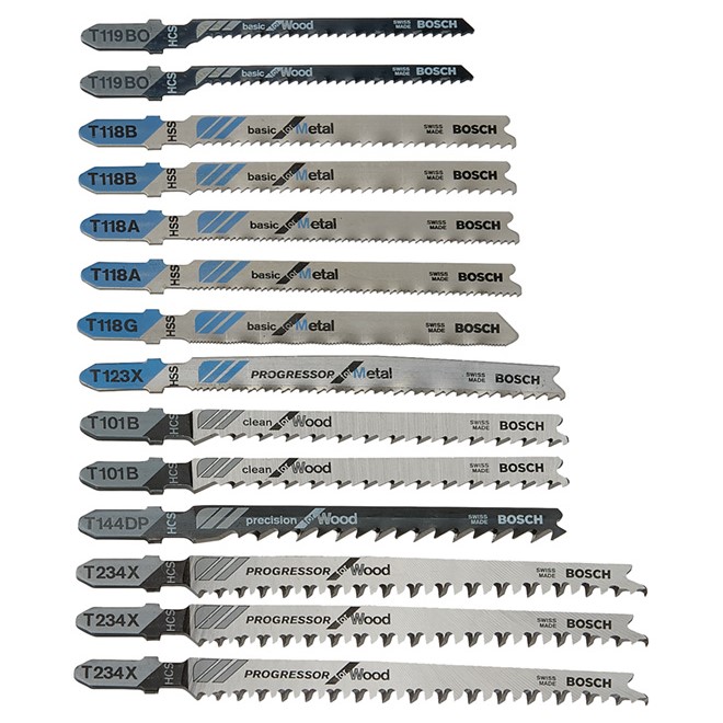 T-Shank Jigsaw Blade Set - 14 Pieces