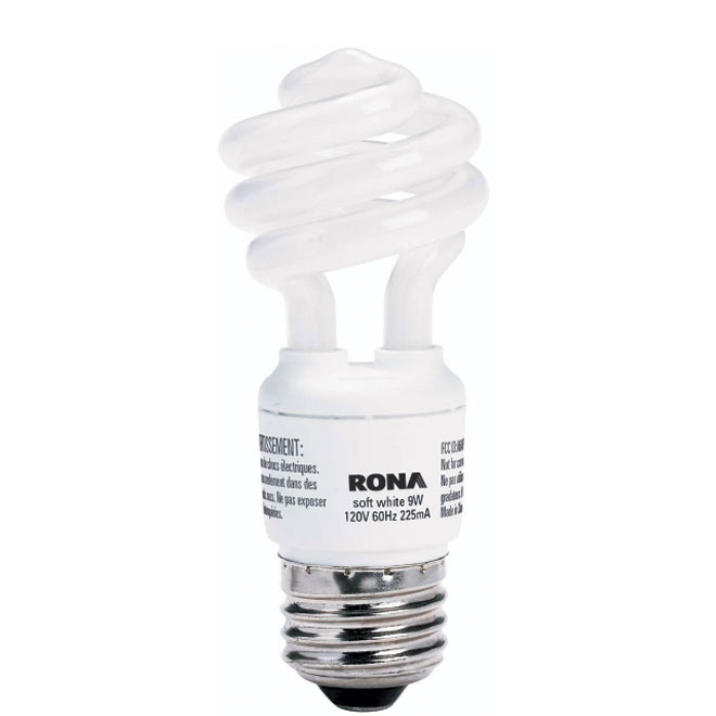 9-W "Ultra Mini" CFL Spiral Lightbulb