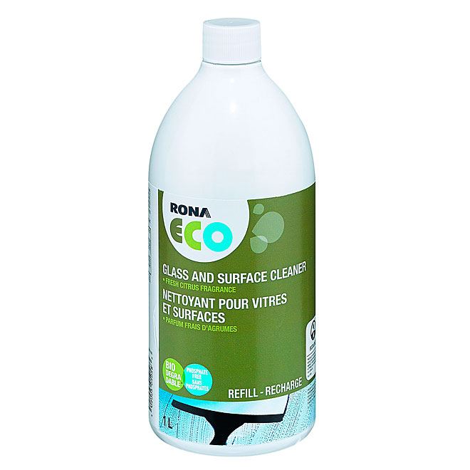 Nettoyant pour vitres et surfaces en recharge - 1 L