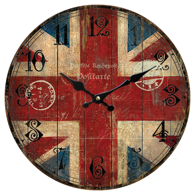 Horloge murale 12", drapeau anglais