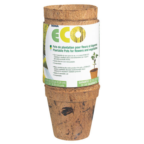 Pots pour plantation biodégradables 3 1/4 po