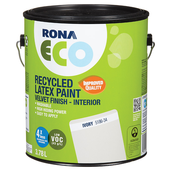Recycled Latex Paint - Velvet Finish - Ivory - 3.78 L