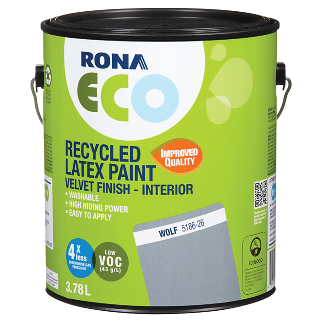 Recycled Latex Paint - Velvet Finish - Wolf - 3.78 L