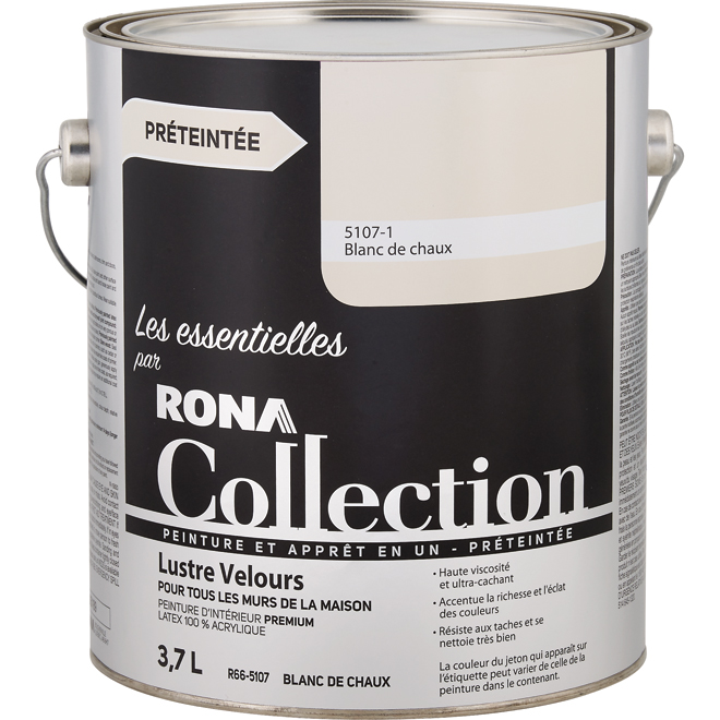 Peinture et apprêt en un, lustre velours, blanc de chaux