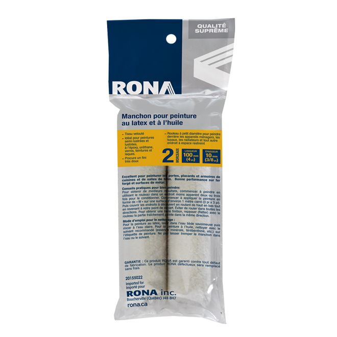 Manchon pour surface lisse qualité suprême 100mm - Paquet de 2