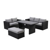 Patio Conversation Set - Nice - Black - 7 Places