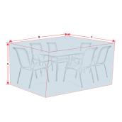 Housse pour table et chaises de patio, polyester, gris
