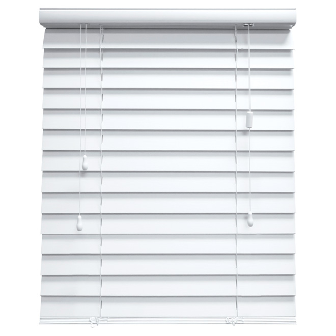 Store horizontal en similibois, blanc, 24" x 48"