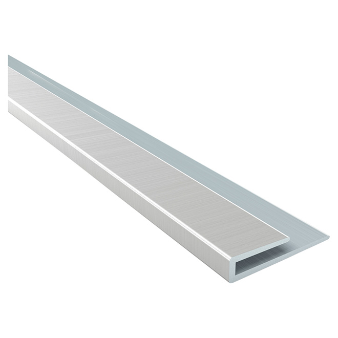 J-Trim for Backsplash Panel - 18" - PVC - Brushed Nickel