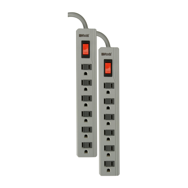 6-OUTLET POWER BAR PK/2