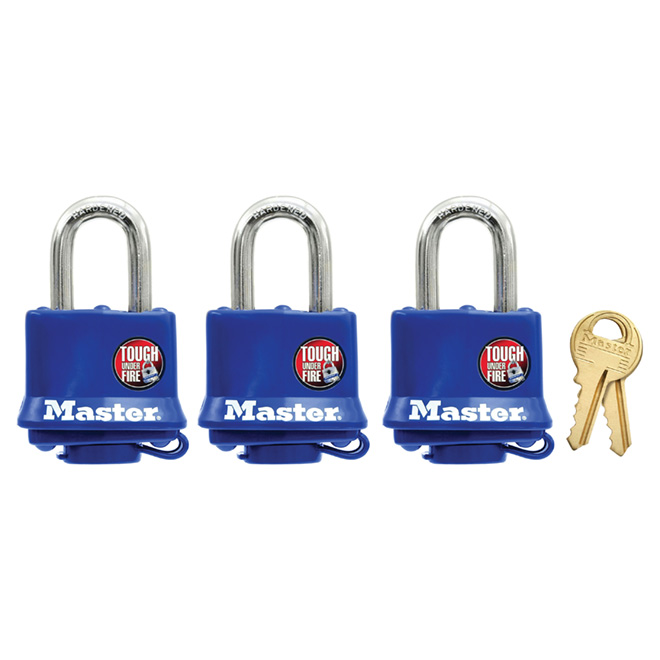 Cadenas à clé 1 1/2", paquet de 3