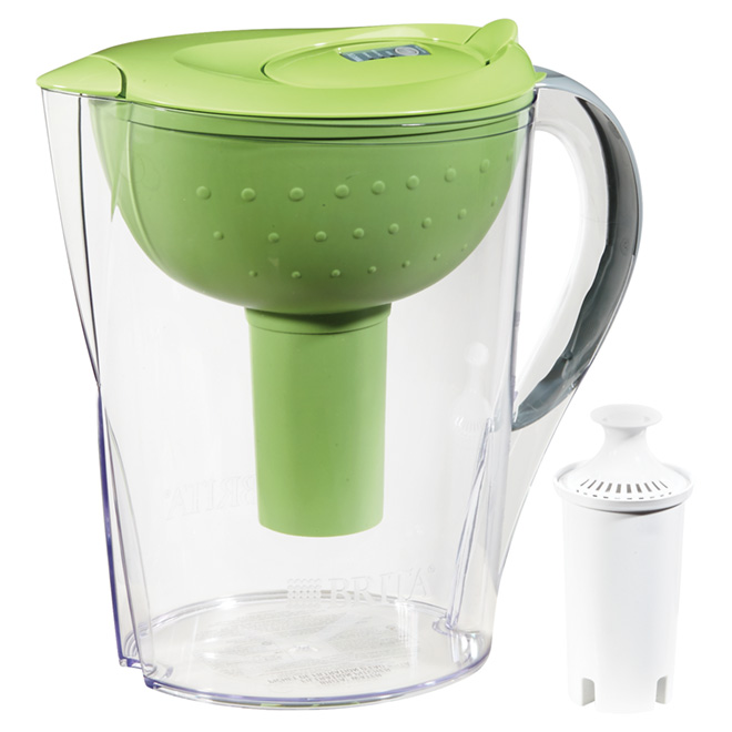 Pichet à eau avec filtre, 10 tasses, vert/clair