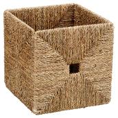 Panier de rangement repliable en jonc de mer, 21,1 l, brun