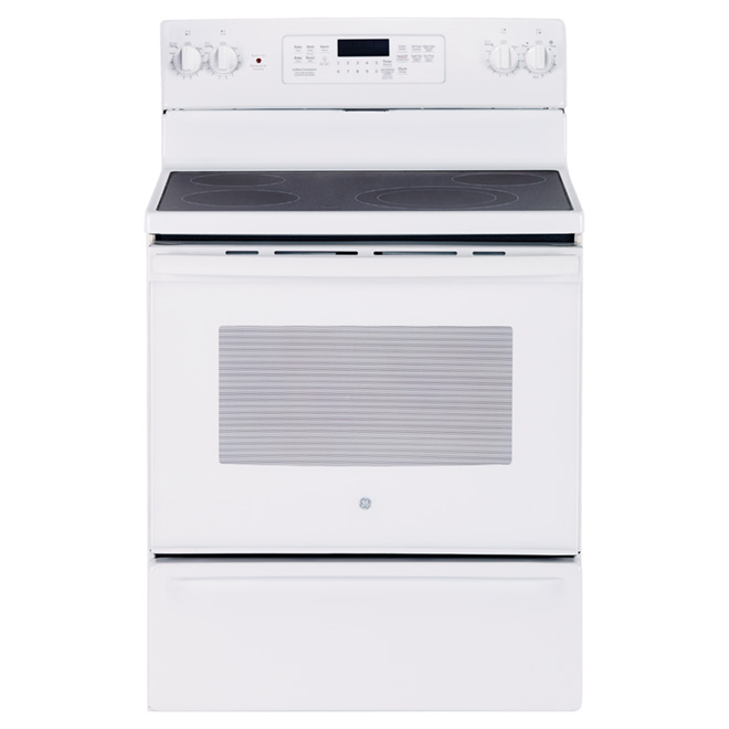 Cuisinière à convection électrique, 5,0 pi³, blanc