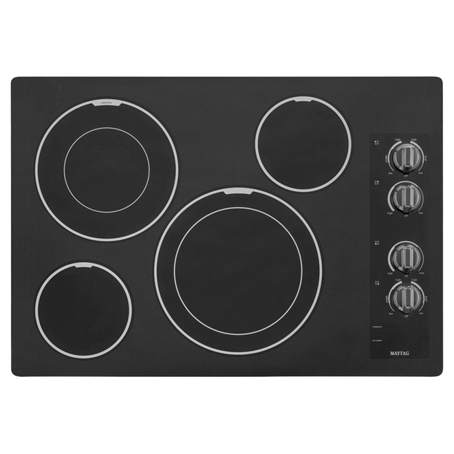 Surface de cuisson encastrée électrique 30", noir