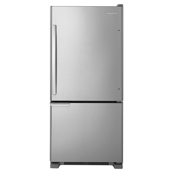 Réfrigérateur à congélateur inférieur 30", 18 pi³, inox