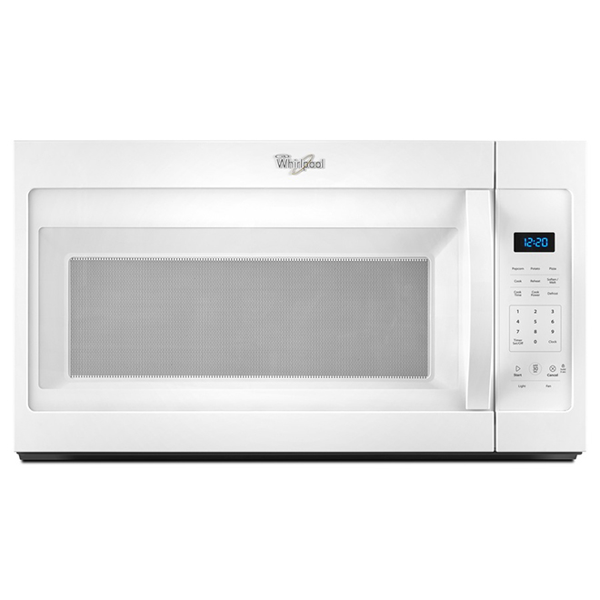 Four micro-ondes à hotte intégrée 1.7 pi³, blanc