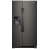 Réfrigérateur avec distributeur d'eau/glaçons, 21 pi³, acier noir