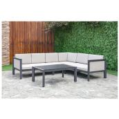 Patio Conversation Set - Anais - White/Grey - 6 Places
