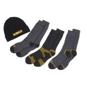 Chaussettes de travail et bonnet pour homme, noir, pq 4