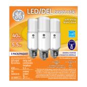 Ampoule DEL Bright Stik, 5,5W, blanc doux, 3/pqt