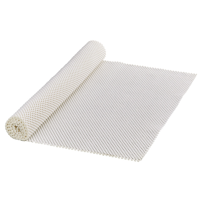 Revêtement de tablette non-adhésif en PVC, 20" x 4', blanc