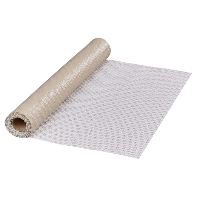 Revêtement de tablette non-adhésif en PVC, 18" x 8', taupe