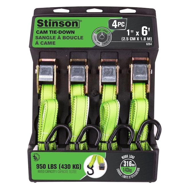 Auto-Locking Tie-Downs - 6' - 4-Pack