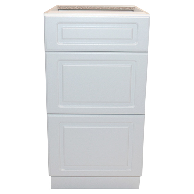 Base Cabinet - Wilshire - 3 Drawers - 18" - White