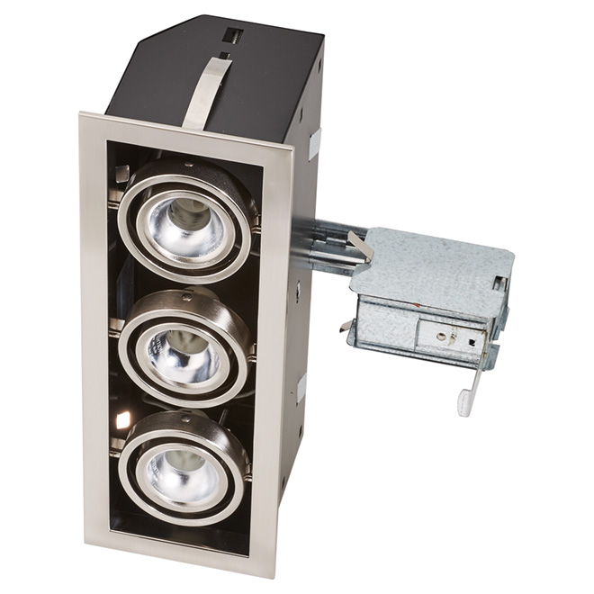 Triple Recessed Cube - 4 1/2" - Brushed Chrome