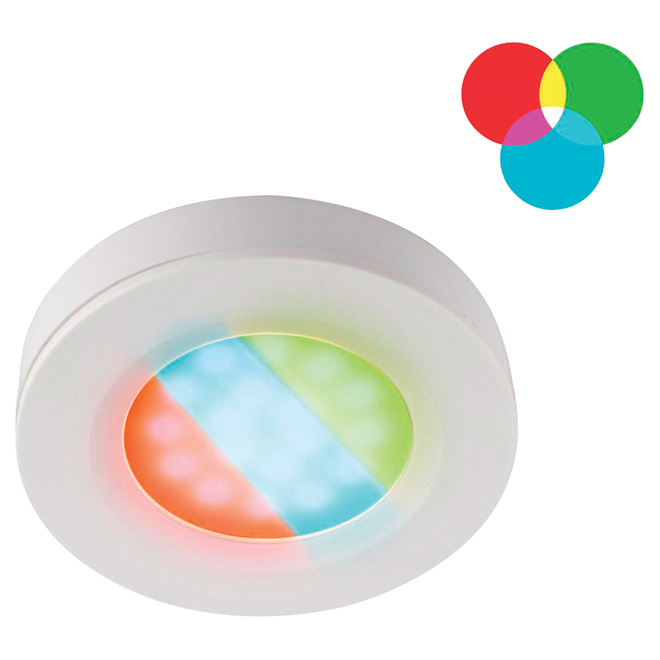 Rondelle DEL multicolore pour éclairage sous le comptoir