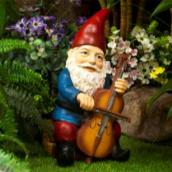 Statue de jardin «Nain jouant du violont»