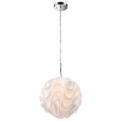 Luminaire suspendu à 1 lumière, Layla, chrome/blanc