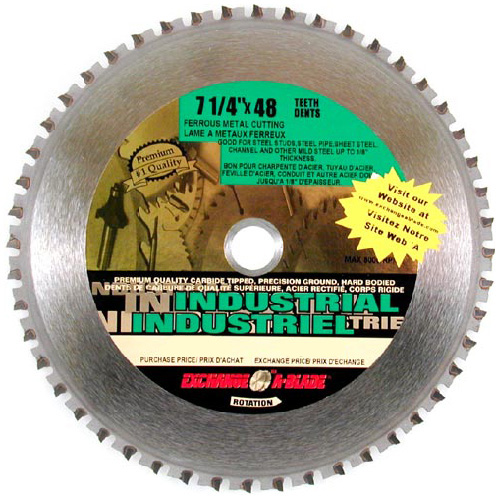 Lame de scie en carbure pour métal ferreux, 7 1/4 po, 48 DT