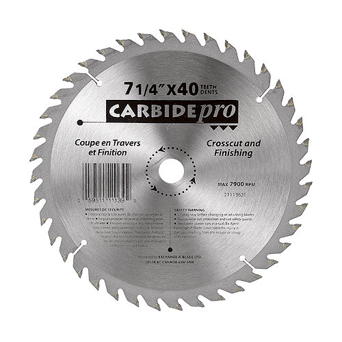 "Carbide Pro" Crosscut Saw Blade- 7 1/4" - 40TH