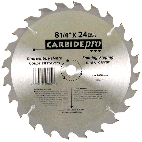 "Carbide Pro" Framing/Ripping Blade - 8 1/4"- 24TH