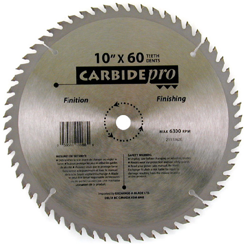 Lame de finition au carbure « Stay Sharp », 10 po, 60 DT