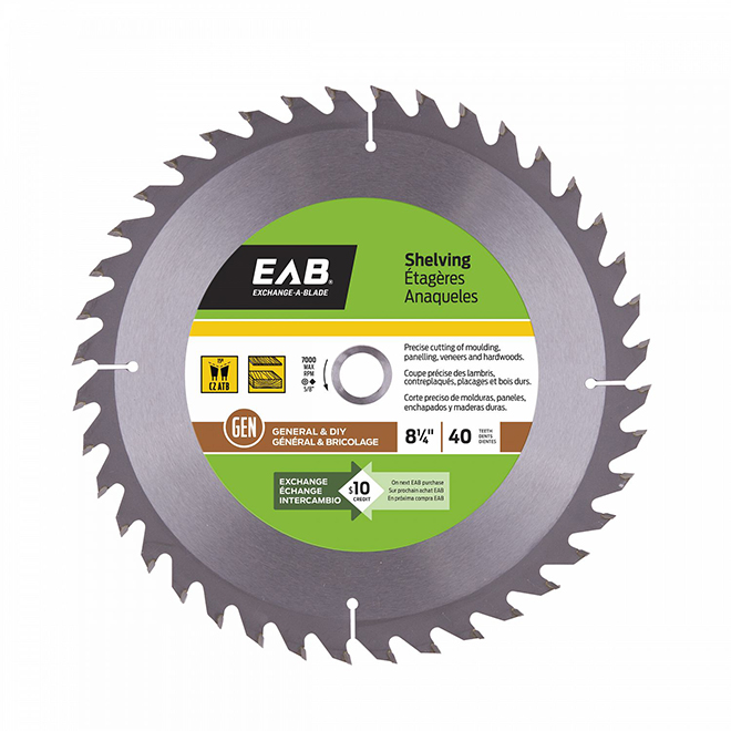 Shelving Circular Saw Carbide Blade-8 1/4" -40TH