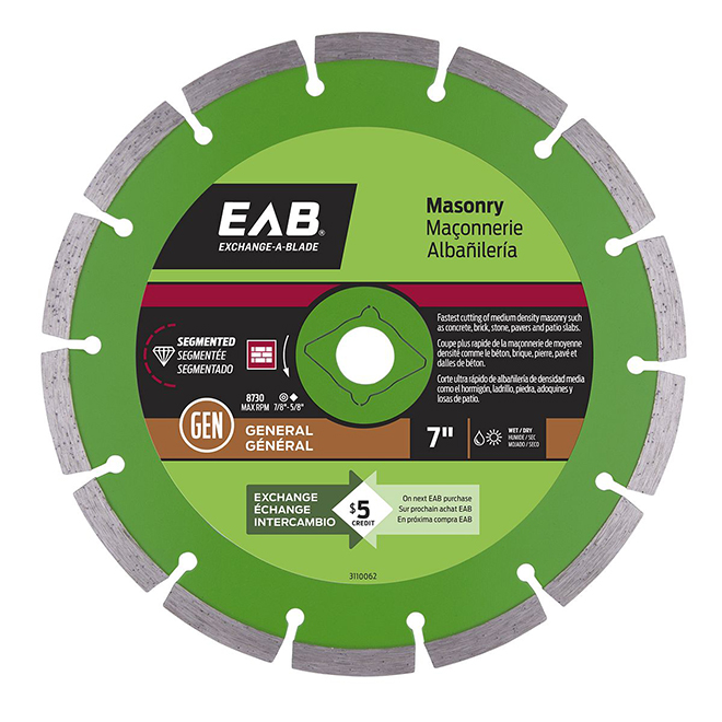 "Green Series" Segmented Diamond Blade - 7"