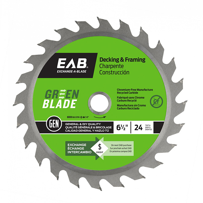 "Green Blade" Framing Carbide Blade- 6 1/2" - 24TH