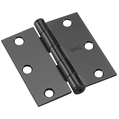 3" Black Steel Loose Pin Door Hinges - Pack of 2
