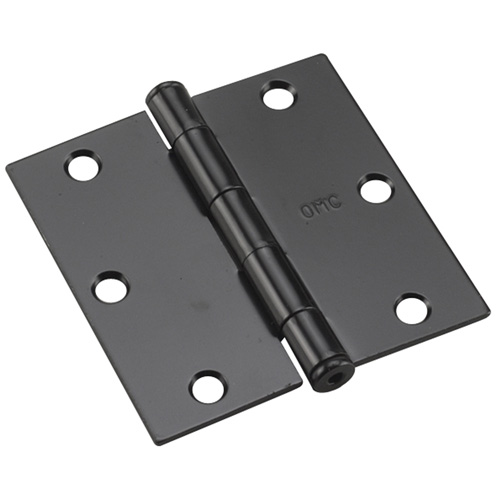 Charnières de porte de 3 1/2" en acier noir, paquet de 2