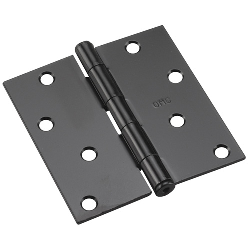 Charnières de porte de 4" en acier noir, paquet de 2