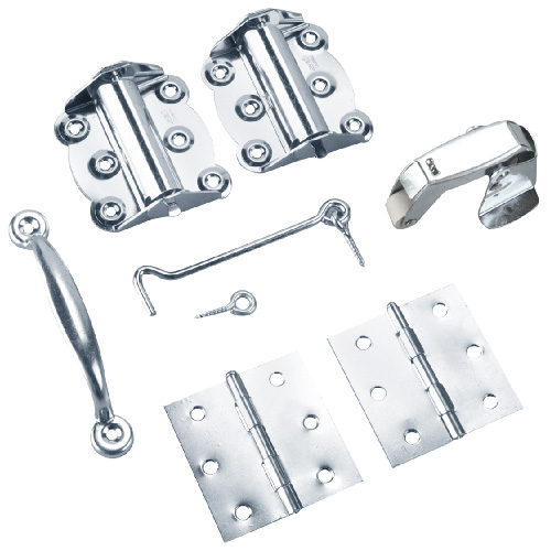 Ensemble de quincaillerie pour porte-moustiquaire, zinc