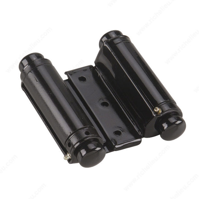 3" Black Steel Double Spring Hinge - Pack of 2