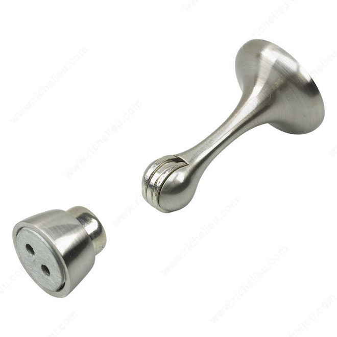 Butoir de porte magnétique de 3" en acier fini nickel brossé