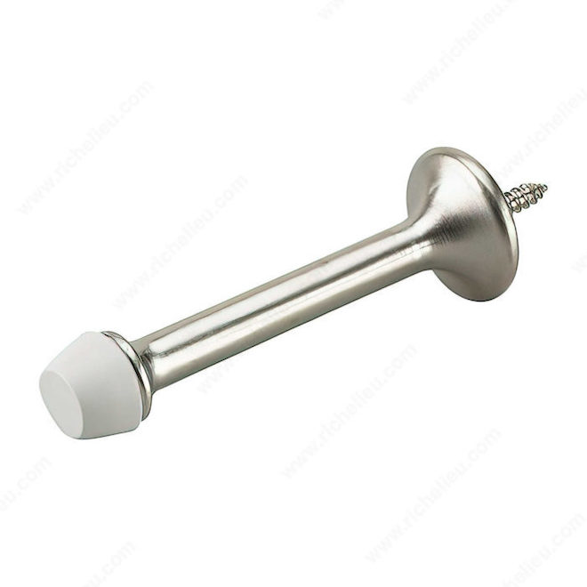 3" Brushed Nickel Finish Steel Rigid Door Stop
