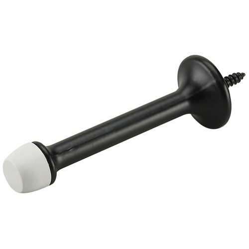 Butoir de porte rigide en acier noir, 3"