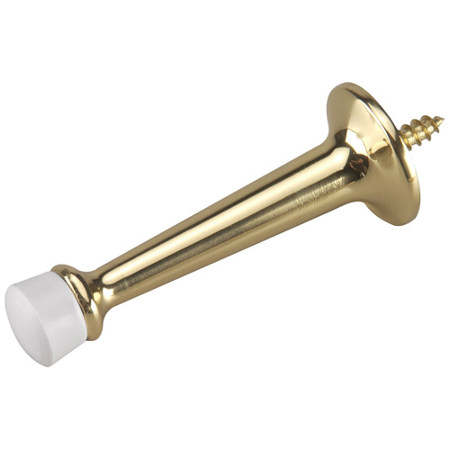 Brass Finish Steel Rigid Door Stop - 3"